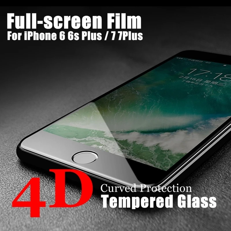 4D Защитная пленка для экрана iPhone 6 6s Plus 3D холодная резьба полное покрытие 9H