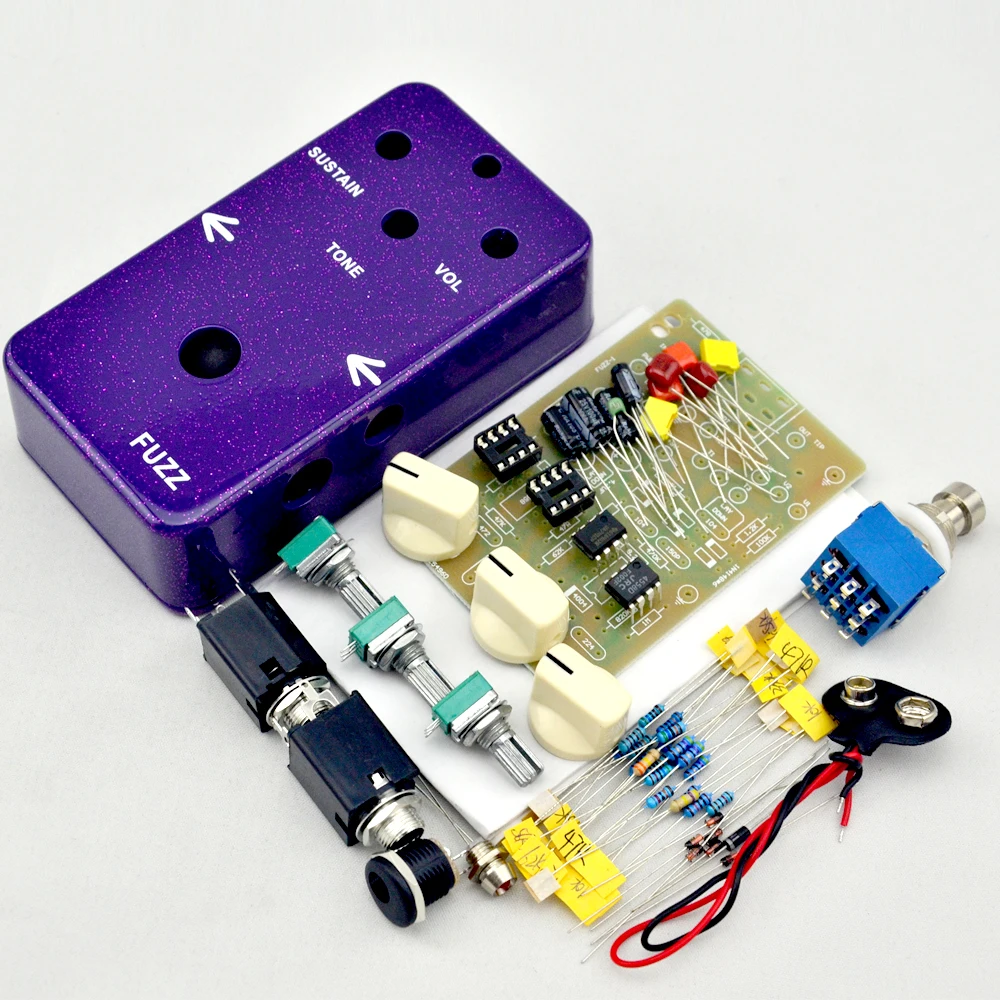 Фото Новая DIY педаль Fuzz и искажения, все комплекты с алюминиевой коробкой в стиле 1590B, истинное отключение для бас-гитары, бесплатная доставка №2