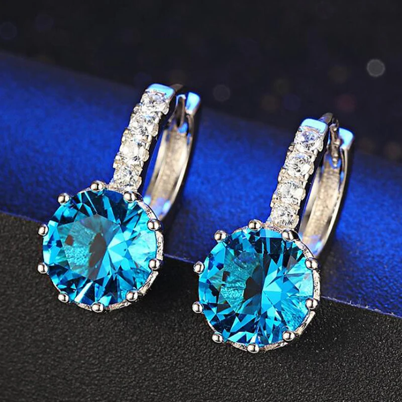 Женские серьги кольца из серебра 925 пробы ярких цветов|sterling silver hoop earrings|silver earringsdrop