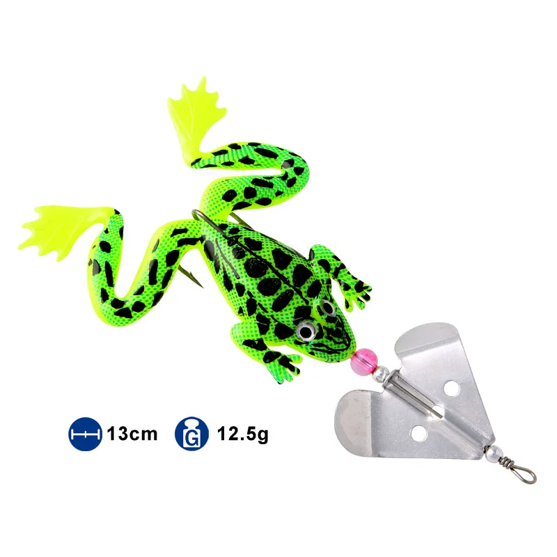 Мягкая рыболовная приманка Ray frog искусственная с тройным крючком и