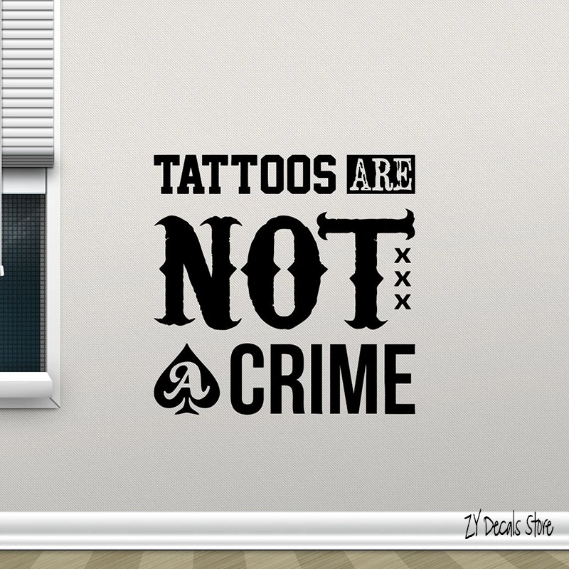 

Tattoo Quote Wall Decal Studio Salon Poster Vinyl Sticker Decor Art Mural Removable Wallpaper For Tattoo Studio L482