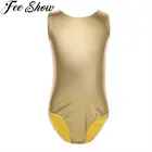 Балетное платье из лакированной кожи, без рукавов, для девочек 4-12 лет