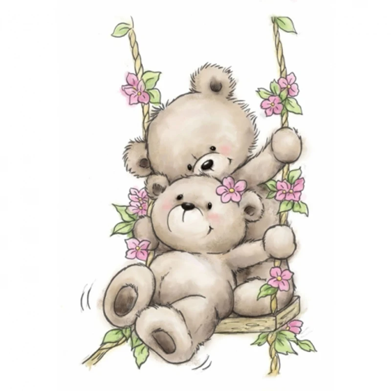 Animal/bear прозрачный резиновый силиконовый штамп для тампонов печать фон коллаж