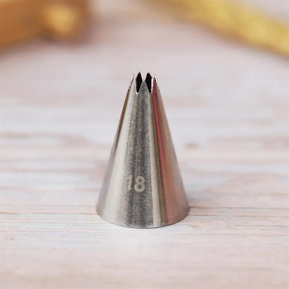 18 Piping Nozzle 13-18 насадка для глазури с открытой звездой из нержавеющей стали небольшого размера наконечник для украшения торта советы для королевской глазури Кондитерская насадка Инструменты для выпечки - Цвет: 18 Piping Nozzle
