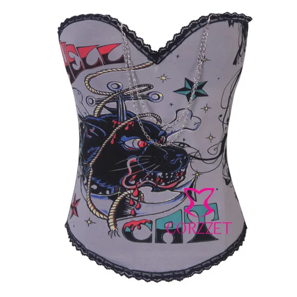 Корсет Женский с принтом льва на бретелях S-2XL | Женская одежда