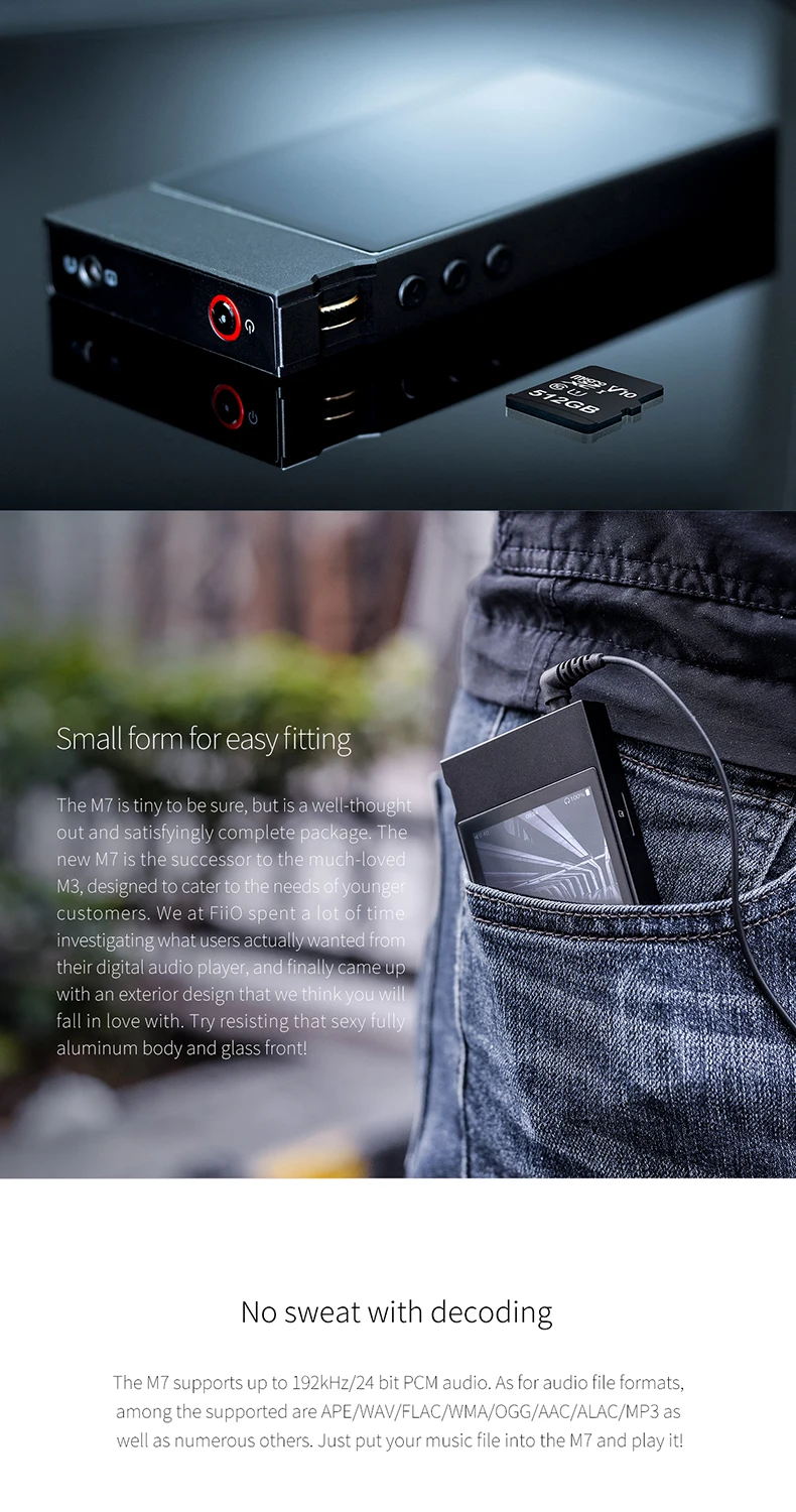 Распродажа FiiO M7 Bluetooth 4,2 aptX-HD LDAC Hi-Res сенсорный ЖК-экран Музыка MP3 Воспроизведение металлический чехол с fm-радио с FiiO F9SE