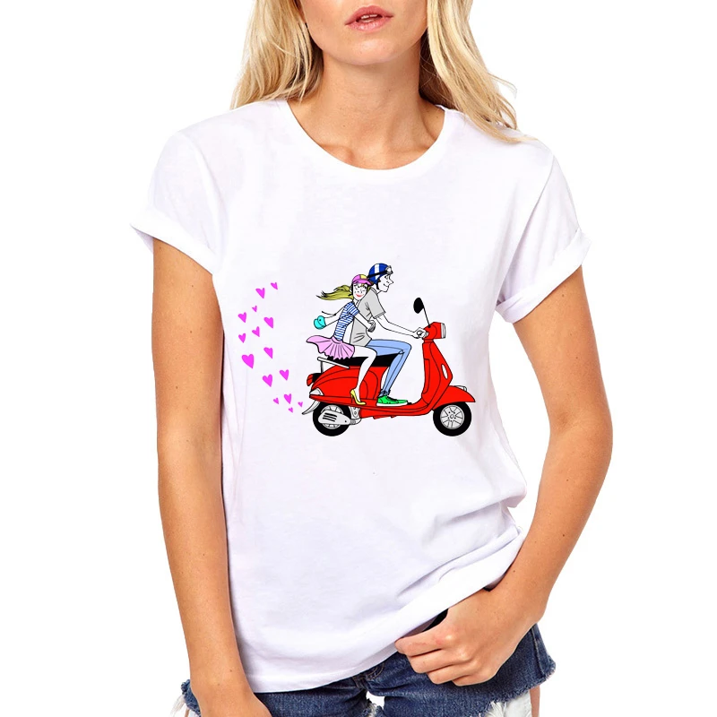 Женская футболка Vespa с принтом скутеров летние топы футболки подарки Прямая