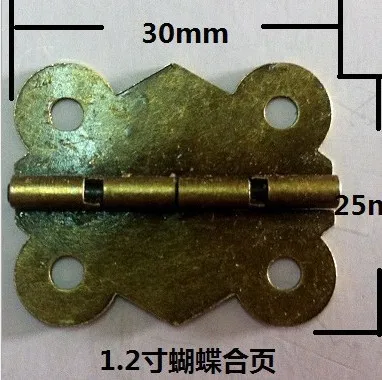 

Бесплатная Shipping-50pcs античная бронза 4 отверстия дверные петли 30*25 мм