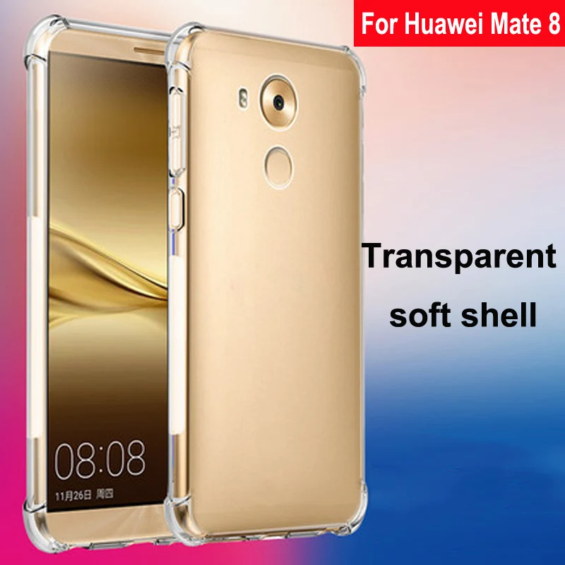 Чехол для Huawei Mate 8 чехол Капа мягкие прозрачные чехлы из термополиуретана подушка