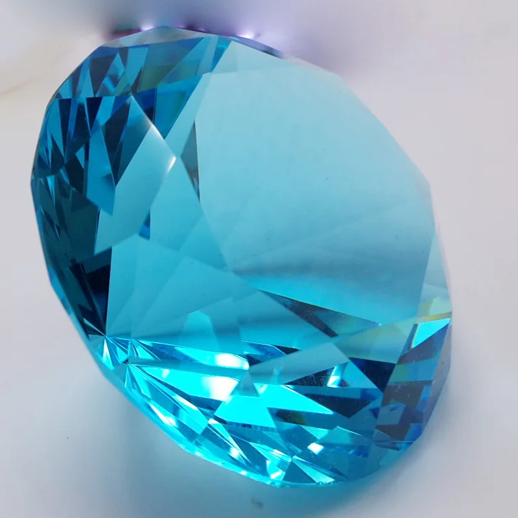 lake blue Fengshui Стиль 2 дюймов 50 мм натуральный прозрачный кварцевый кристалл алмазный камень цветной кристалл украшения дома аксессуары - Цвет: lake blue