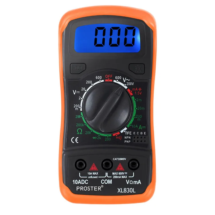 Multimeter Для 1999 отсчетов мультиметр с подсветкой AC/DC Амперметр Вольтметр электрический транзистор тестер ЖК-цифровой мультиметр тестер - Цвет: Multimeter