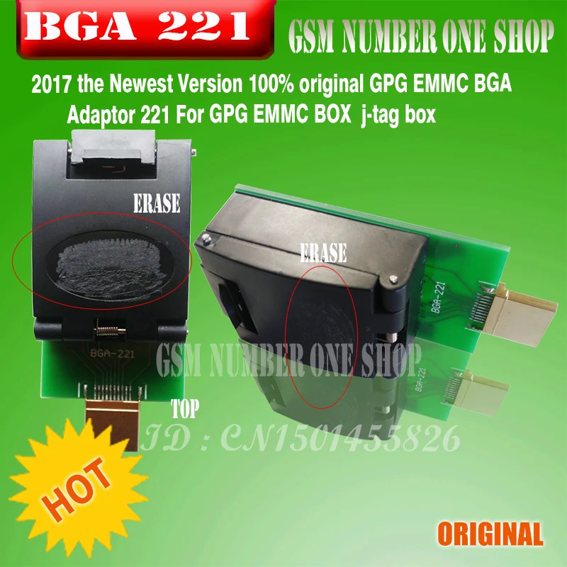 2017 новейшая версия 100% оригинальный адаптер GPG EMMC BGA 221 для BOX j tag box Бесплатная