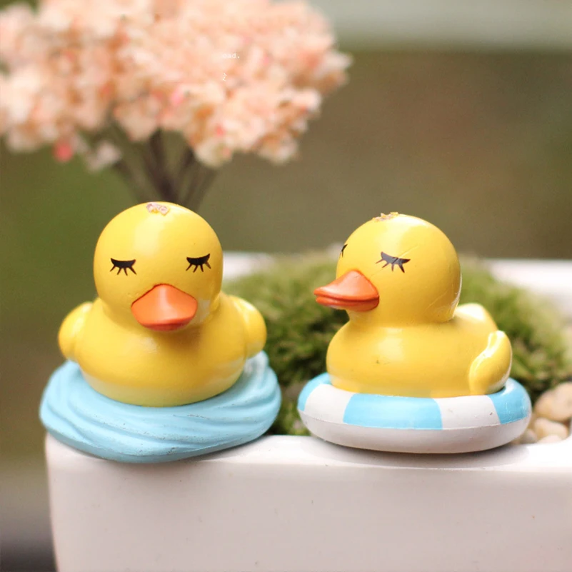 4 шт. Террариум Декор Симпатичные Желтая утка миниатюрные фигурки DIY Craft Экология
