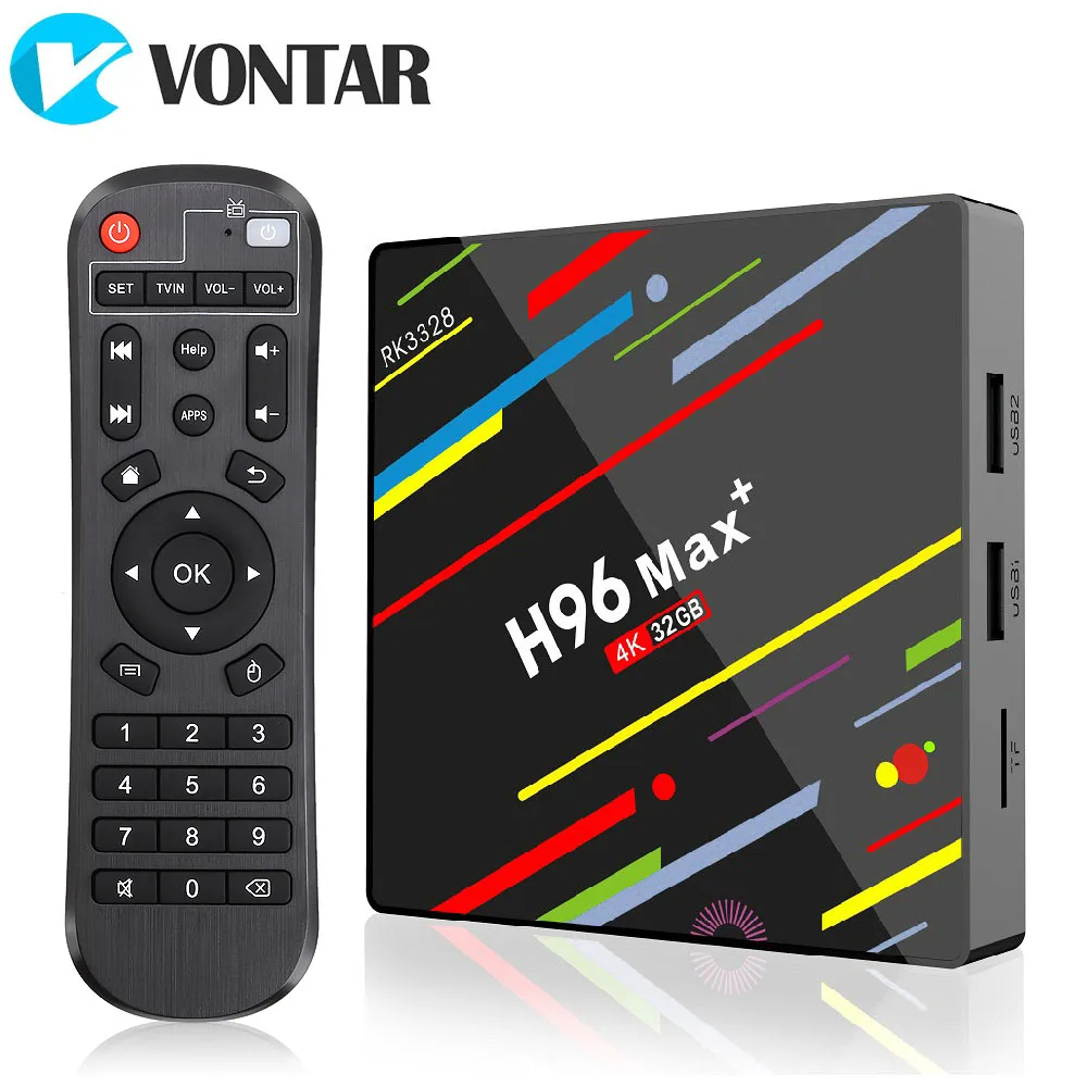 VONTAR H96 MAX плюс ТВ Box Android 8,1 4gm оперативной памяти 64 Гб Rockchip RK3328 USB3.0 H.265 4 K Youtube Netflix Google Play Smart ТВ H96MAX