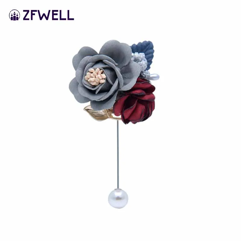 ZFWELL Ins style fabric simulation flower bride bridesmaid group brooch engagement wedding decoration supplies party diy9 | Дом и сад