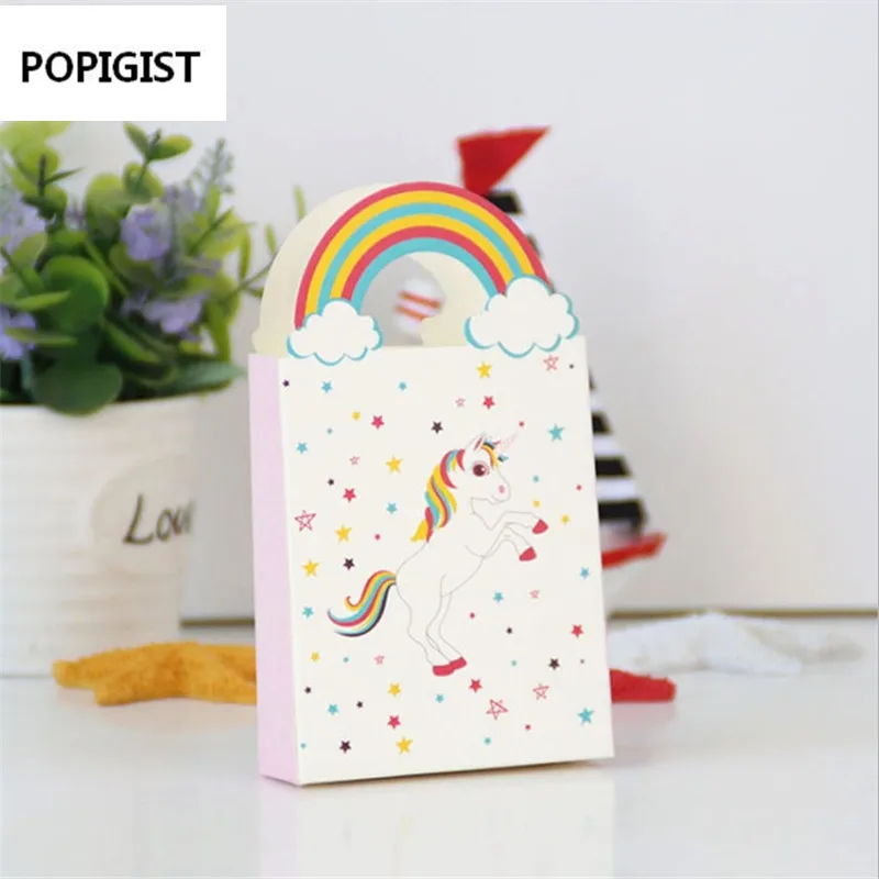

50pcs Kraft Paper Unicorn Gift Bags Wrapping Supplies Bag Sweets and Candy Bar Packing Pouches Party Decoration