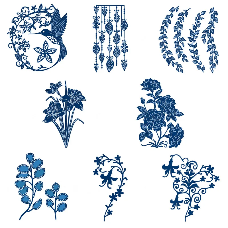 

Bird Flowers Leaves Grass Metal Cutting Dies For DIY Scrapbooking Embossing Decorative Crafts Supplies Cards Making New 2019