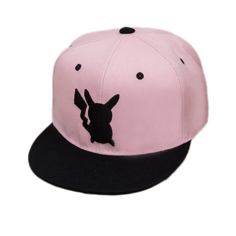 Мужские и женские шапки Аниме Покемон Бейсболка Snapback Карманный Монстр хлопковая шляпа от солнца Косплей Хэллоуин вечерние шляпы реквизит хип-поп - Цвет: Розовый