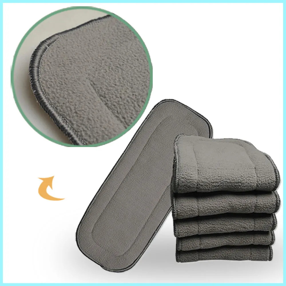 [ New Store Promotion] 100pcs Bamboo Charcoal Inserts Reusable Liners For Pocket Cloth Diapers Absrobent Pads 5- layers Onsale