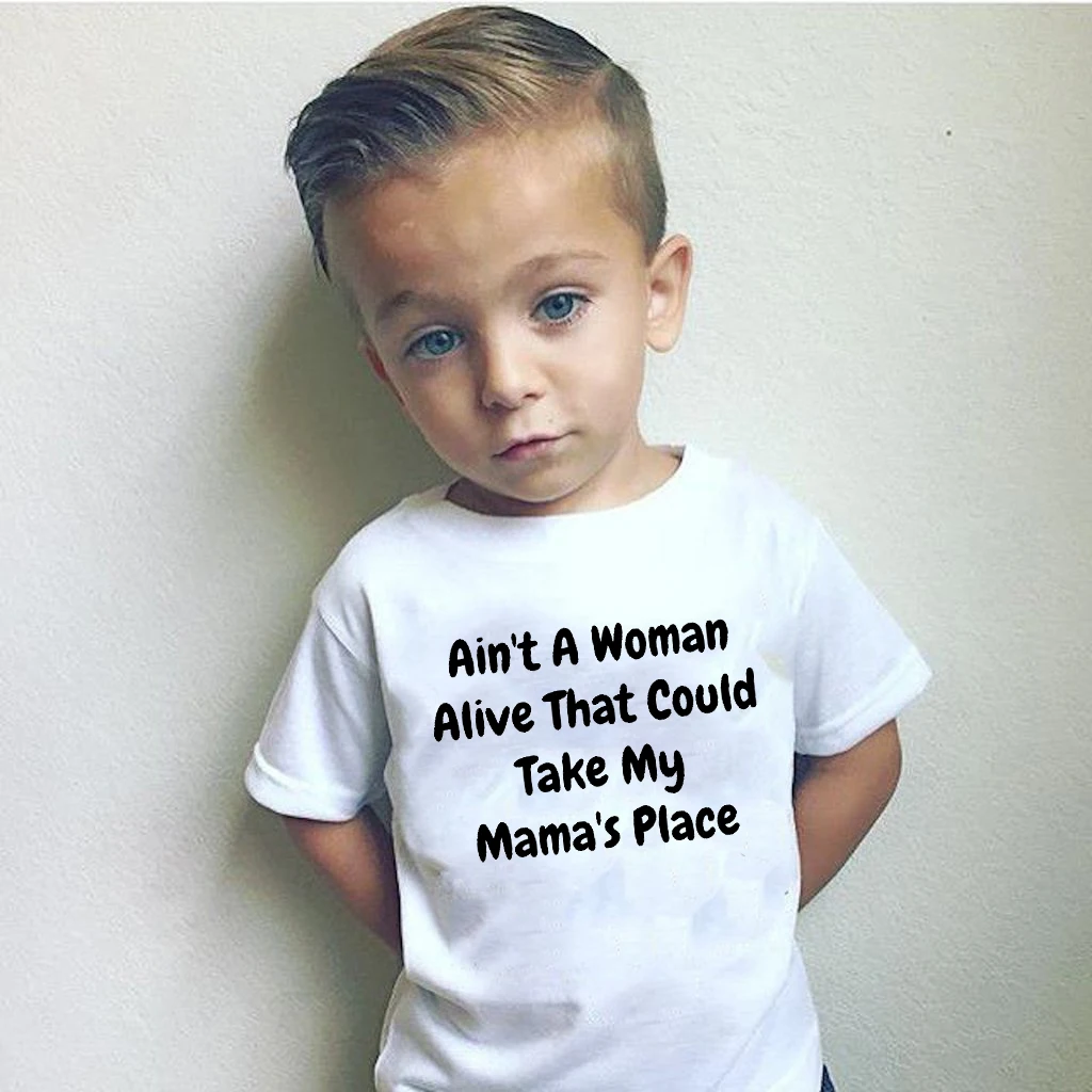 Футболка для мальчиков и девочек с принтом надписей I A Women Live That't Take My Mama's Place