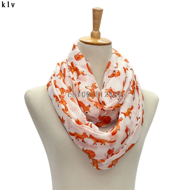 

Women Pashmina Long Soft Cotton Voile Fox Print Scarves Shawl Wrap Scarf Stole