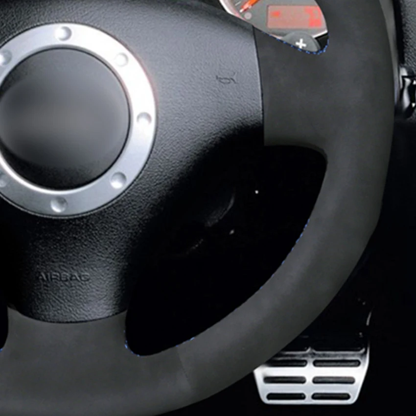 Черная замша DIY Ручная прошивка автомобиля рулевое колесо Крышка для Audi A3 2000-2003 A4 2003-2005 RS 6 2003 S4 2004-2006 TT 2001
