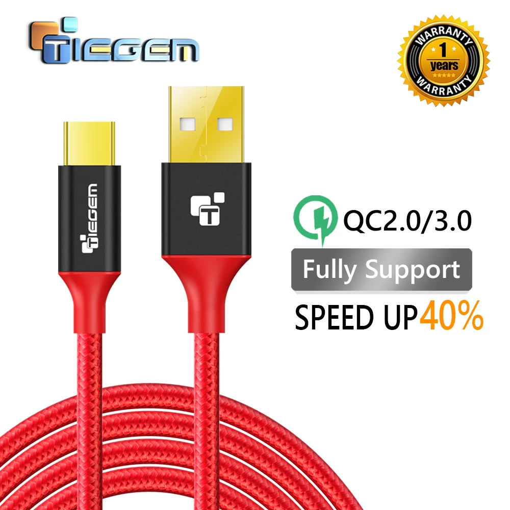 

TIEGEM 3.1 USB Type C Cable Nylon Fast Charging USB Type-C USB-C Data Sync Charger Cable for OnePlus 2 ZUK Z2 NEXUS 5X 6P Xiaomi