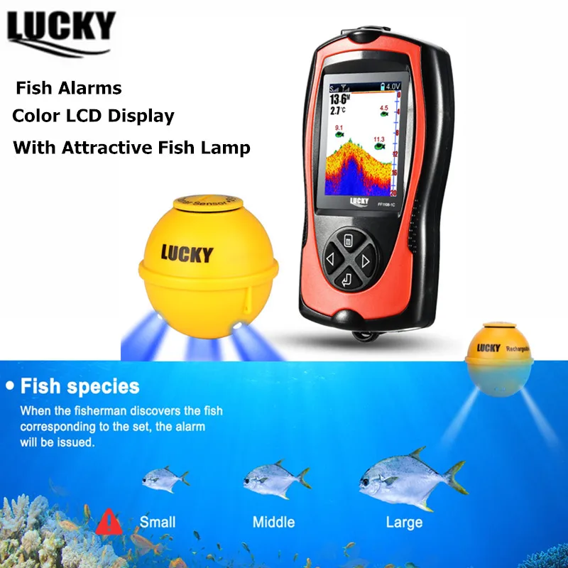 

147ft/45m Fish Finders FF1108-1CWLA For Fishing Wireless Sonar Findfish Color Display English/Russian Menu Ice Fishing Sensor