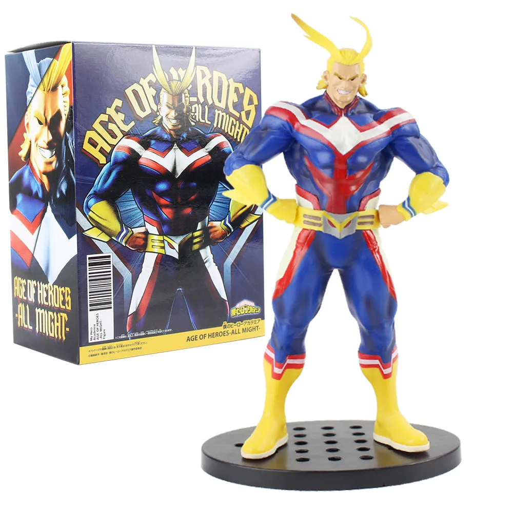 With Color Box 20 см My Hero Academy фигурка All Might Age of Heroes Deku аниме модель игрушки - Цвет: With Color Box