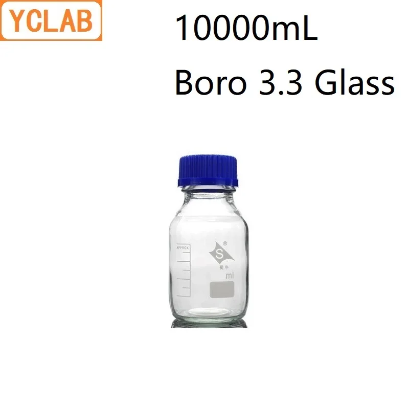 YCLAB 10000 мл реагент бутылка 10л винт рот с голубой крышкой Boro 3 стекло Прозрачный