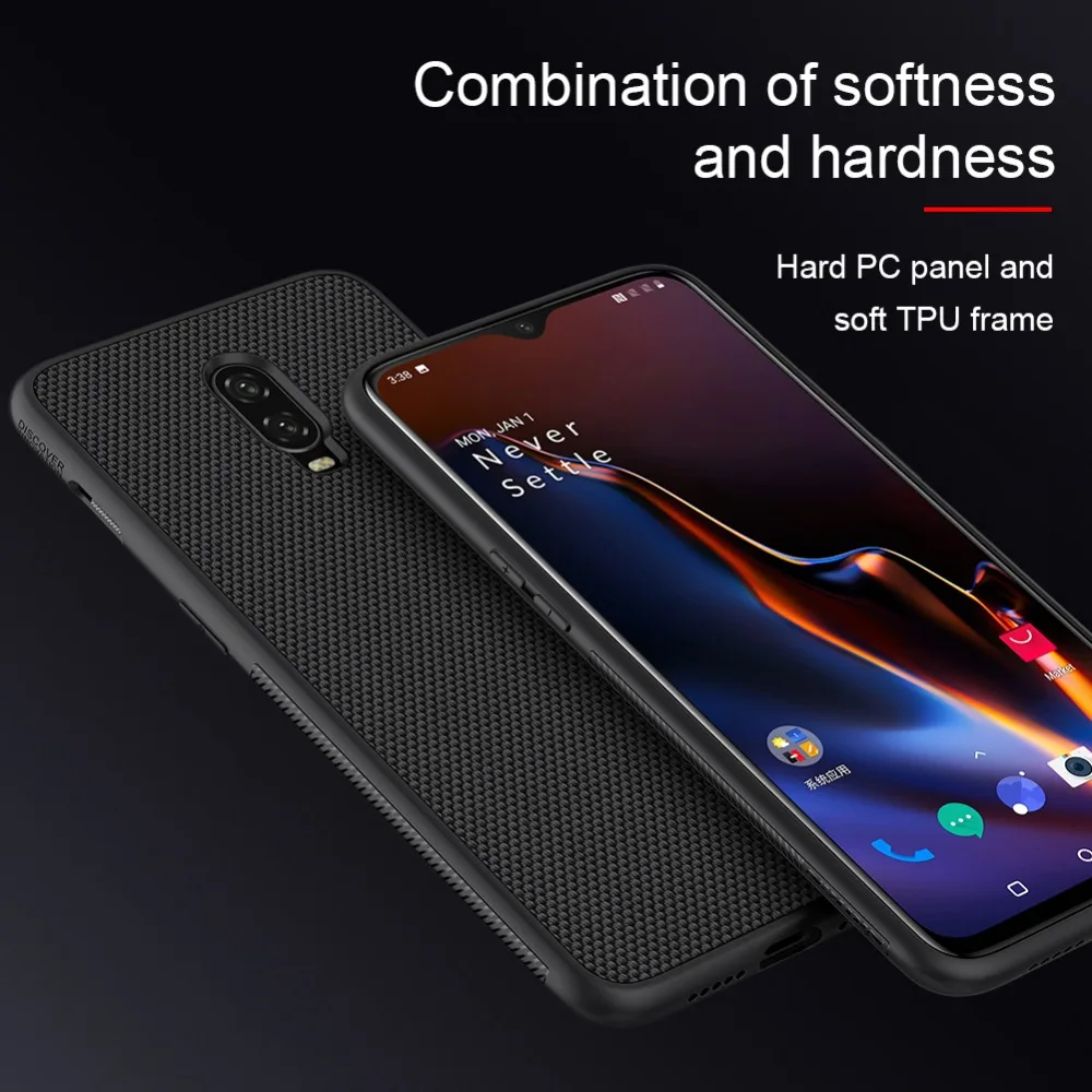 Nillkin нейлон PC Пластиковая Задняя крышка для Oneplus 6T Текстурированный чехол