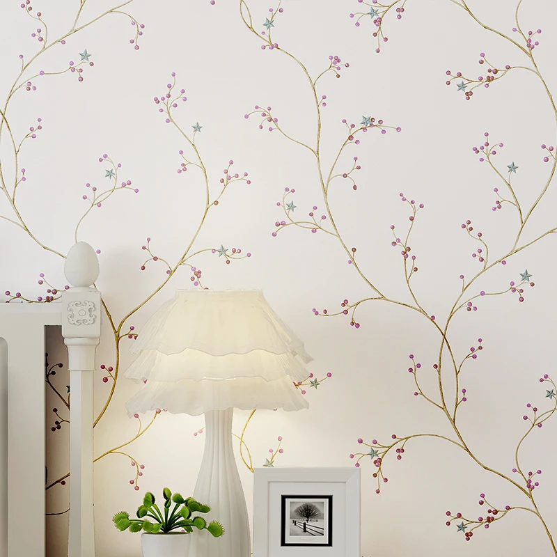 Американский стиль деревенская вишня настенная бумага зеленая синяя фиолетовая