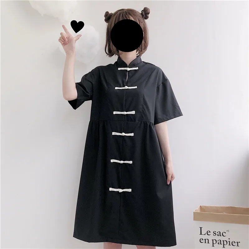 Свободное милое платье с коротким рукавом рубашка Boho милые женские платья Ins Girl