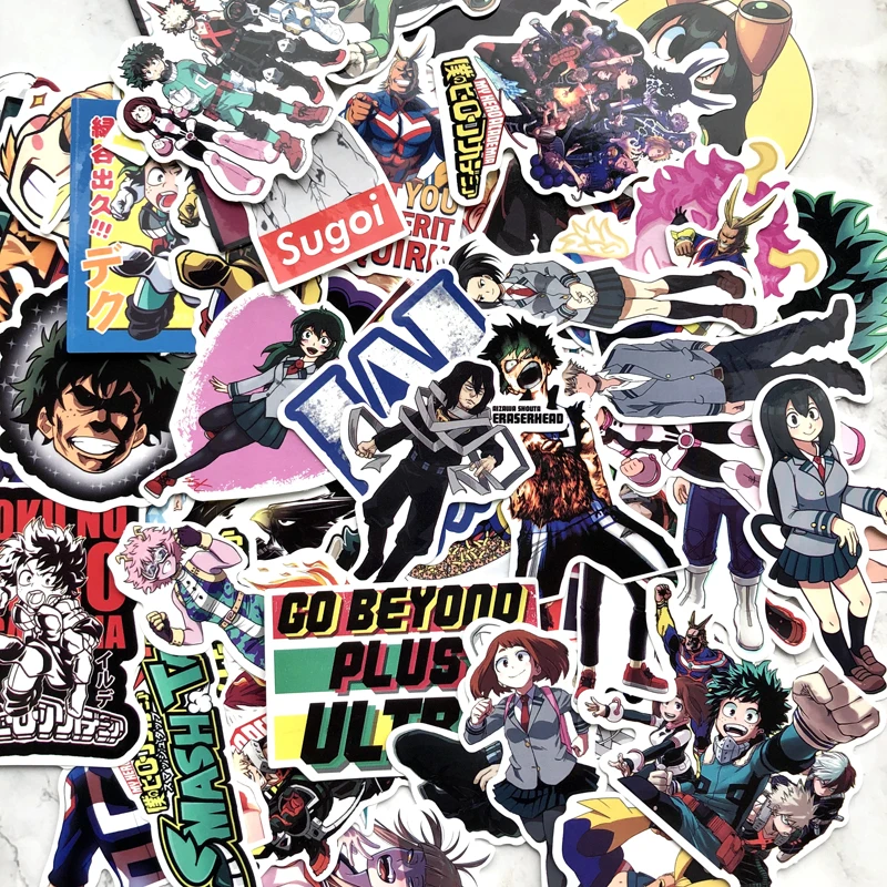 Наклейки на чемодан My Hero Academia 70 шт. наклейки ноутбук скейтборд Izuku Midoriya All Might Boku no