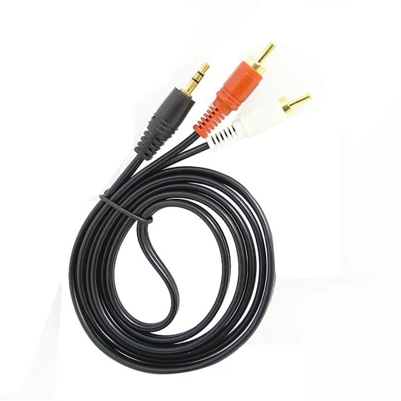 1.5m 5 ft Y 3.5mm Male Plug to Dual 2RCA Jack Cable Stereo PC Audio Splitter Aux Professional Factory Price Drop Shipping|pc audio splitter|cable