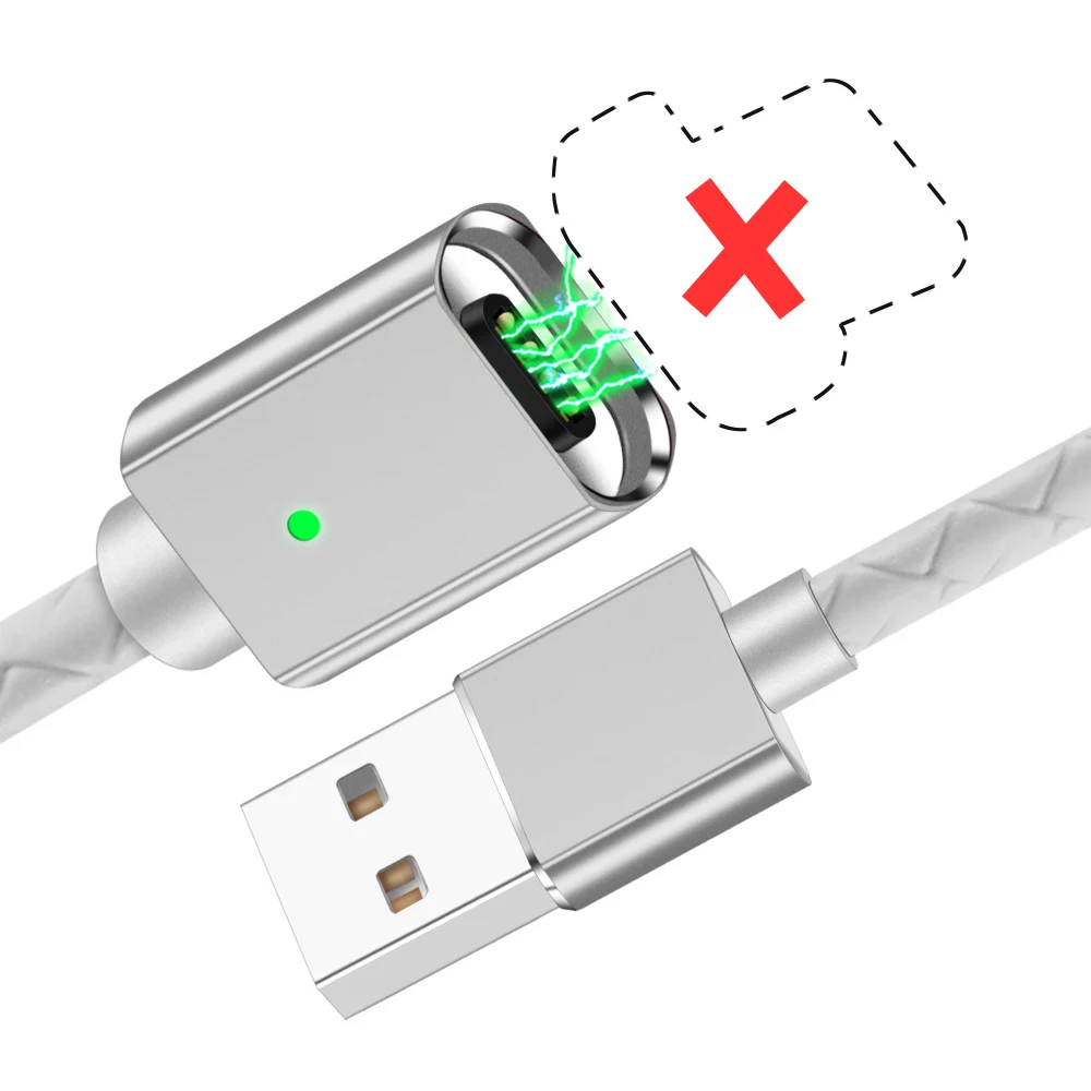 Магнитный кабель OLAF usb type-C для samsung Galaxy S9 S8, быстрое зарядное устройство, магнитный кабель для huawei mate 20 Pro Xiaomi Mi 8, usb type-C - Цвет: Silver Only Cable