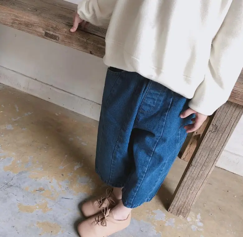 2018 в Корейском стиле джинсовые штаны для девочек осенние детские брюки