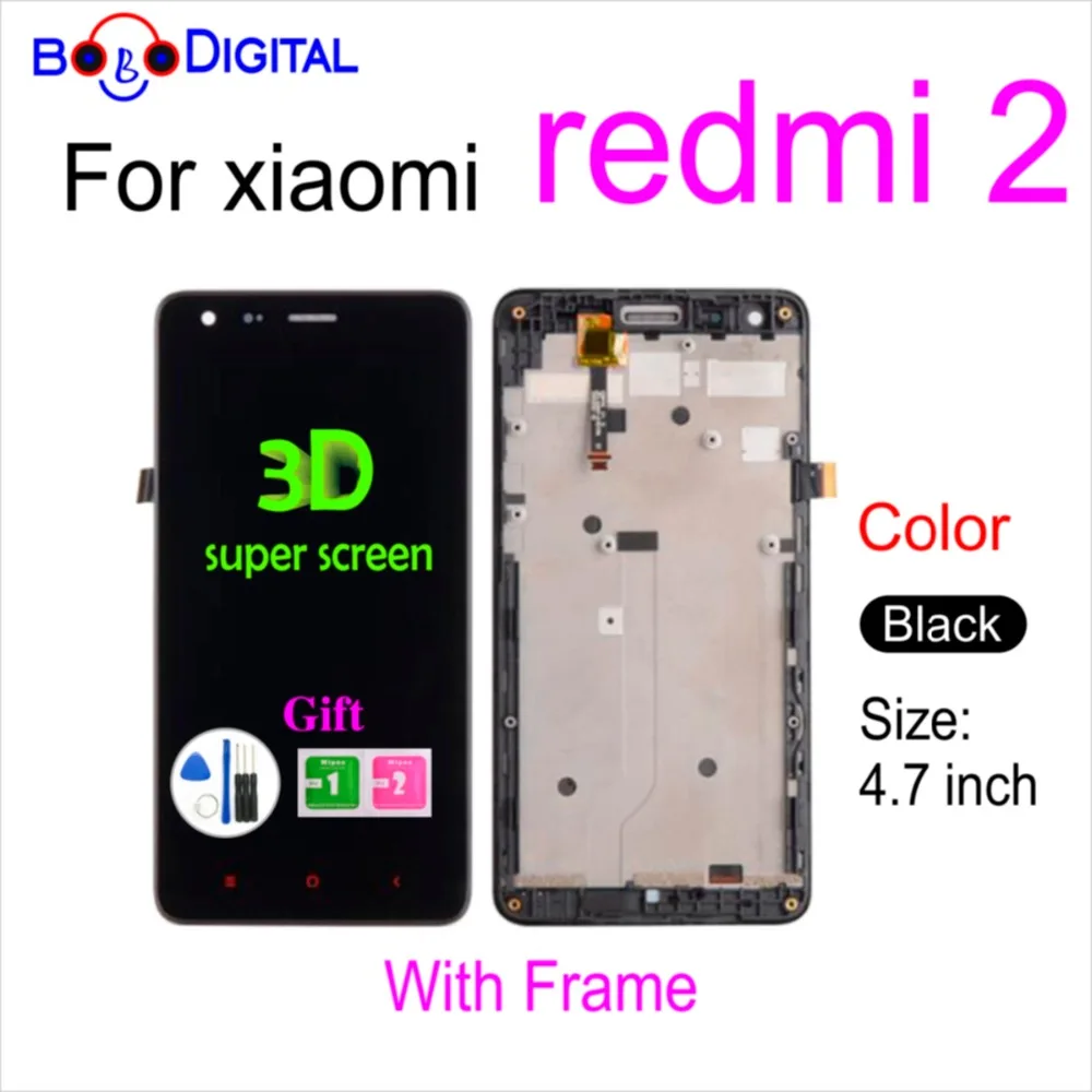 4 7-дюймовый ЖК-дисплей для Xiaomi Redmi 2 кодирующий преобразователь сенсорного экрана