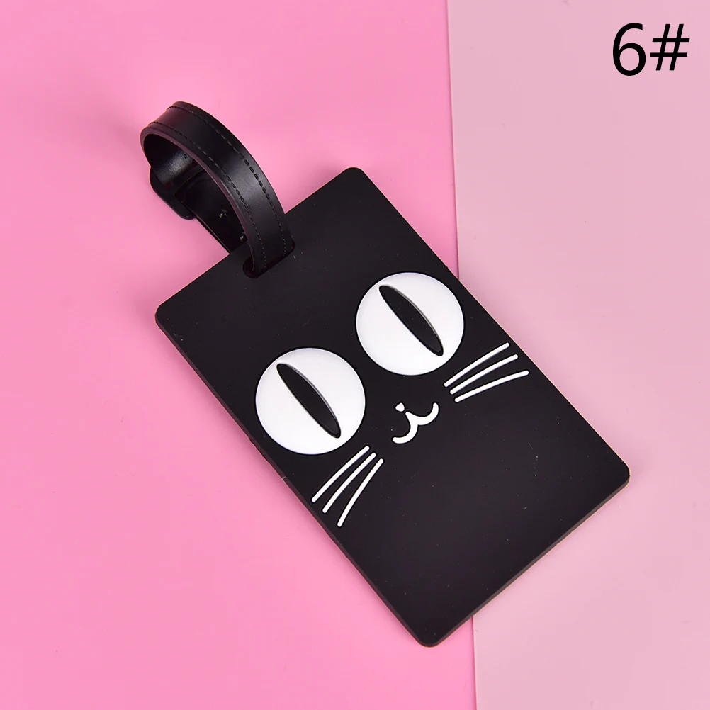 

Cartoon Animal Flamingo PU Leather Luggage Tag ID Address Holder Baggage Boarding Tag Suitcase Portable Label Travel Accessories