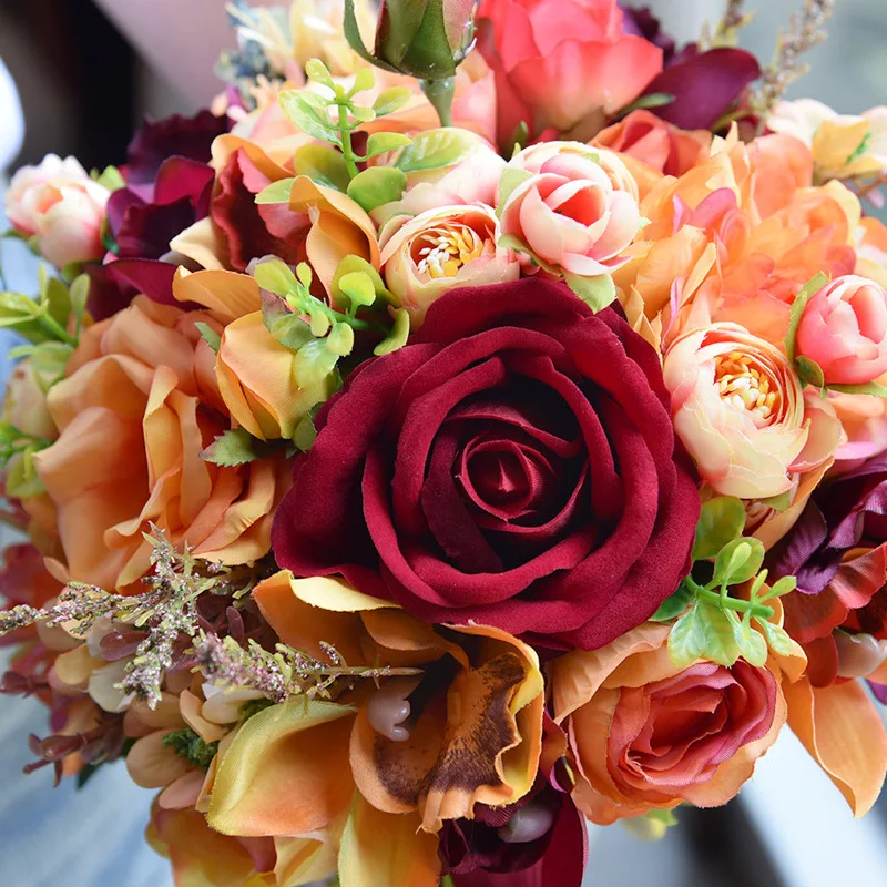 Два размера Свадебный букет высокого качества Роза для подружки невесты