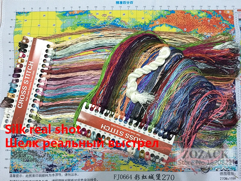 Zozack 119x89cm набор для вышивания DIY DMC Замок Радуга мулине Пейзажная живопись