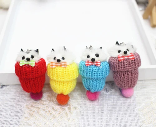 100 шт./лот смешанный мини брелок с лисой Мультяшные животные сумкой капли подарки