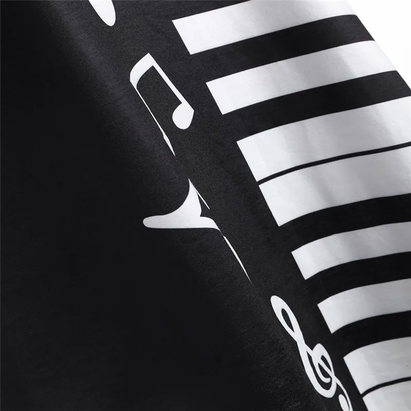 Блуза принт музыкальных нот женская блузка из хлопка на лето 2019 плюс размер с