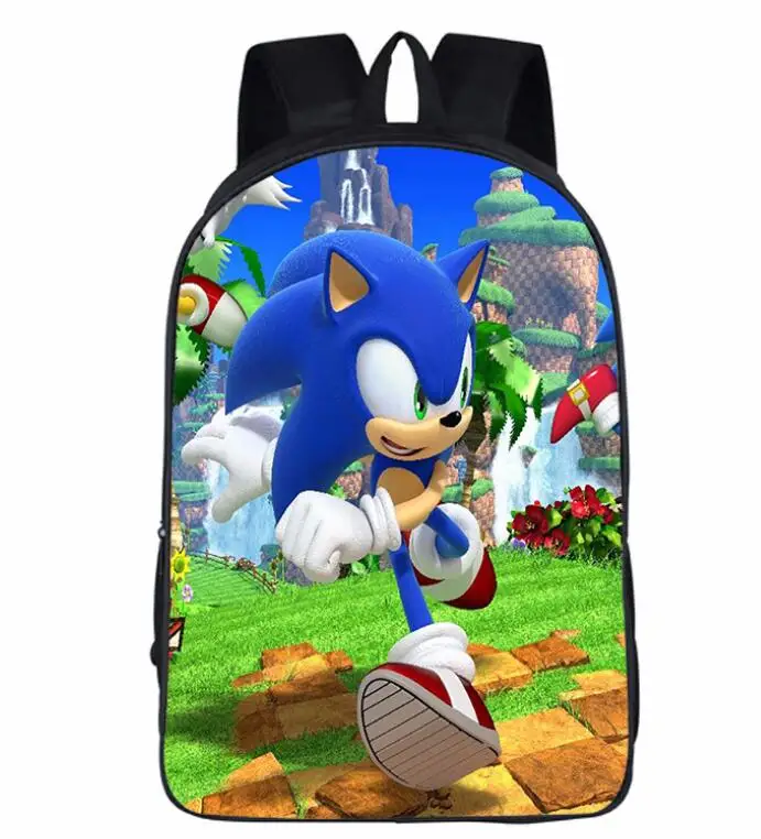 Школьный рюкзак в стиле аниме Sonic для мальчиков и девочек детский школьный с