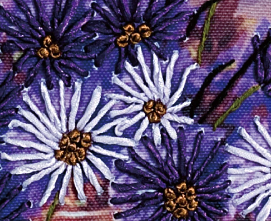 Рукоделие сделай сам набор лент для вышивки крестиком оконная ваза цветок любовь