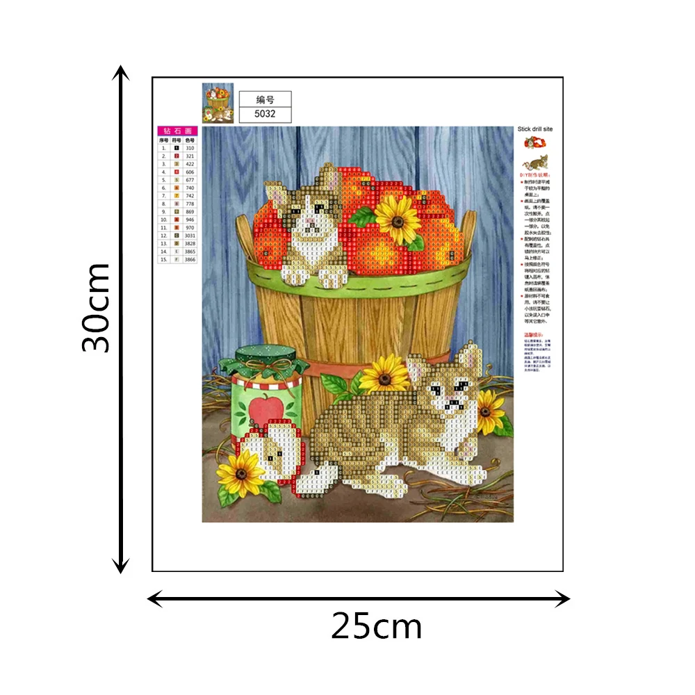 5d diy алмазная живопись кот и фрукты картины мозаичная стразы животные|diamond painting