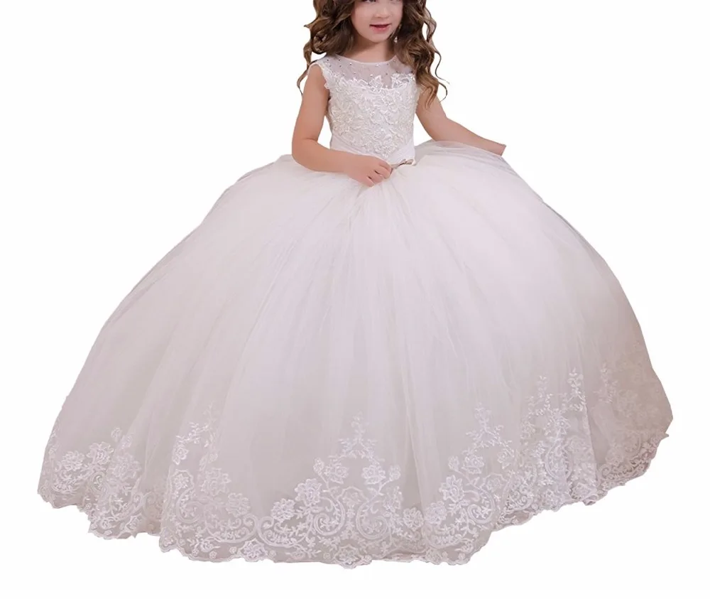 Платья для девочек с цветами длинные белые платья первого причастия vestido daminha de