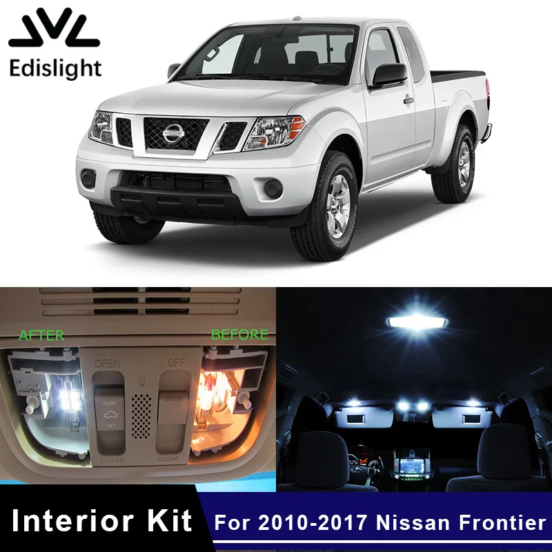 

Edis светильник 10 шт. белые ледяные синие лампы для интерьера автомобиля посылка 2010-2017 Nissan Frontier Map Dome Plate light