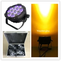4 pieces with flightcase 12 leds 18w rgbwa uv 6in1 hot sale water proof outdoor ip65 slim led par can