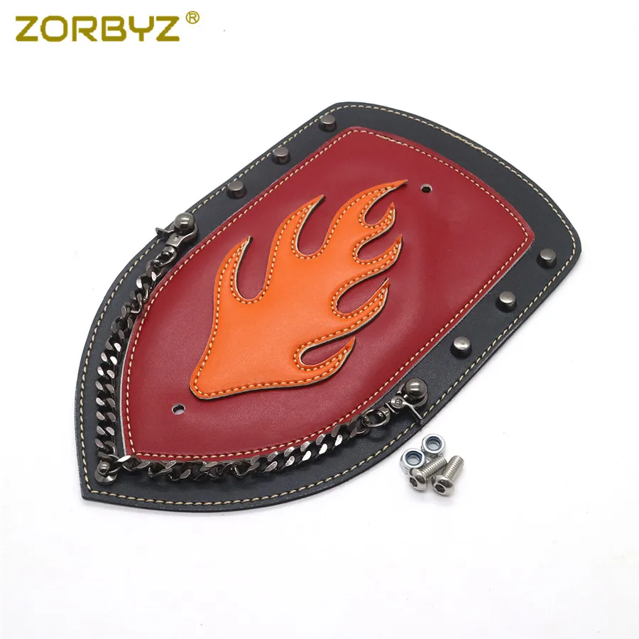 ZORBYZ Мотоцикл Пламя искусственная кожа равнина заднее крыло нагрудник для Harley